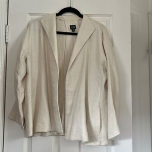 Eileen Fisher cream linen and cotton blazer